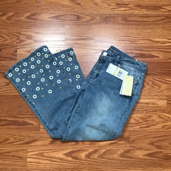 💖MEGA SALE💖Michael Kors Jeans Embl Izzy Cropped Flare Slim Women's JS99CPL6TW - Picture 5 of 8